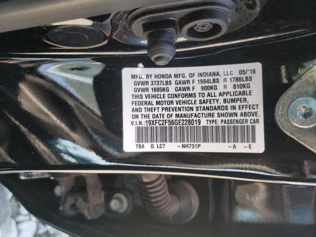 Photo 10 from auction – 2016 HONDA CIVIC LX with VIN 19XFC2F56GE228019