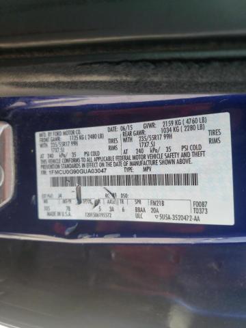 Photo 10 from auction – 2016 FORD ESCAPE SE with VIN 1FMCU0G90GUA03047