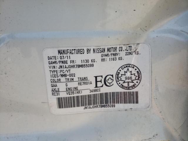Photo 10 from auction – 2011 INFINITI EX35 BASE with VIN JN1AJ0HR7BM855099