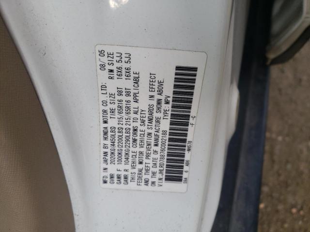 Photo 10 from auction – 2006 HONDA CR-V EX with VIN JHLRD78876C002188