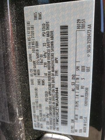 Photo 10 from auction – 2021 FORD ESCAPE SEL with VIN 1FMCU9CZ7MUA00944