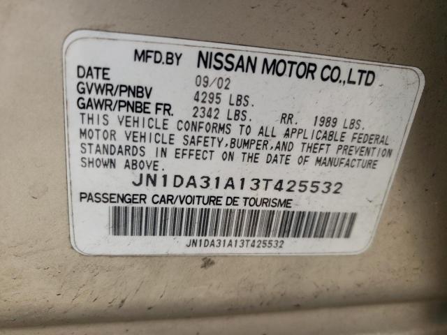 Photo 10 from auction – 2003 NISSAN MAXIMA GLE with VIN JN1DA31A13T425532