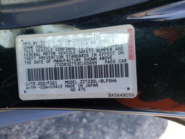 Photo 10 from auction – 2003 TOYOTA CELICA GT with VIN JTDDR32T530165899