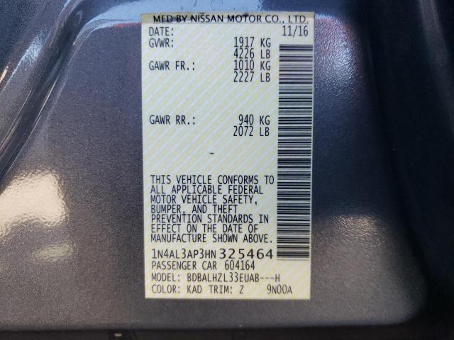Photo 10 from auction – 2017 NISSAN ALTIMA 2.5 with VIN 1N4AL3AP3HN325464
