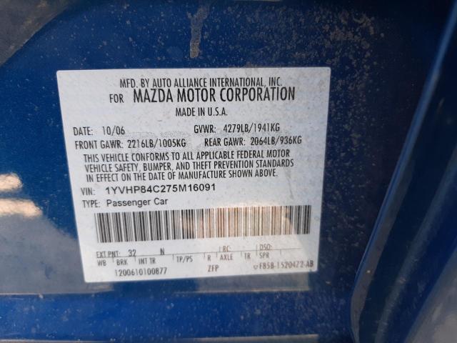 Photo 10 from auction – 2007 MAZDA 3 with VIN 1YVHP84C275M16091
