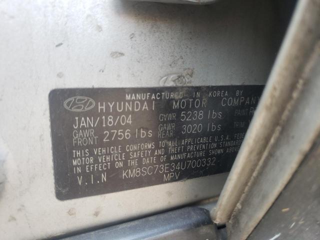Photo 10 from auction – 2004 HYUNDAI SANTA FE with VIN KM8SC73E34U700332