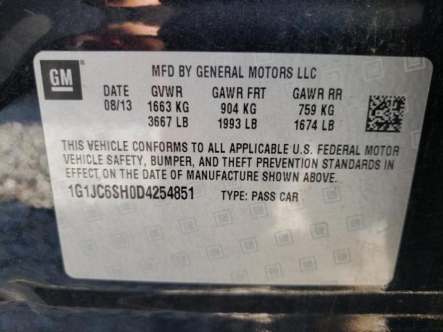 Photo 10 from auction – 2013 CHEVROLET SONIC LT with VIN 1G1JC6SH0D4254851