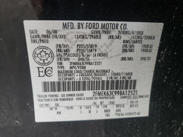 Photo 10 from auction – 2009 FORD FLEX LIMIT with VIN 2FMEK63C99BA12521