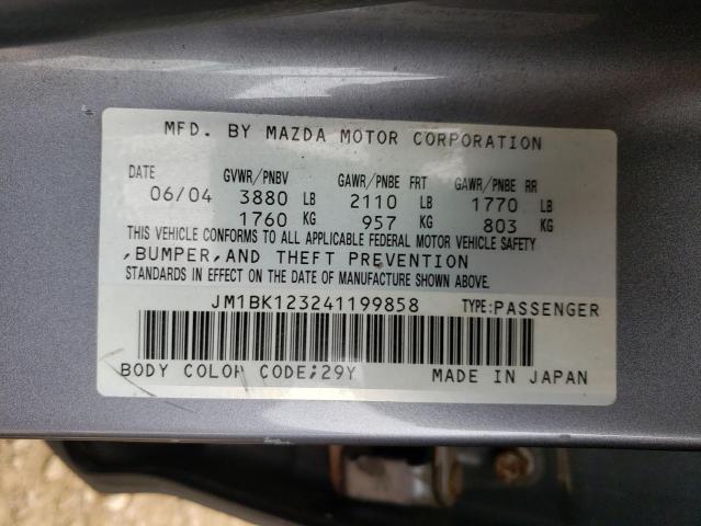 Photo 10 from auction – 2004 MAZDA 3 S with VIN JM1BK123241199858
