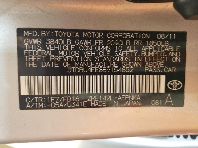 Photo 10 from auction – 2011 TOYOTA COROLLA BA with VIN JTDBU4EE8B9154852