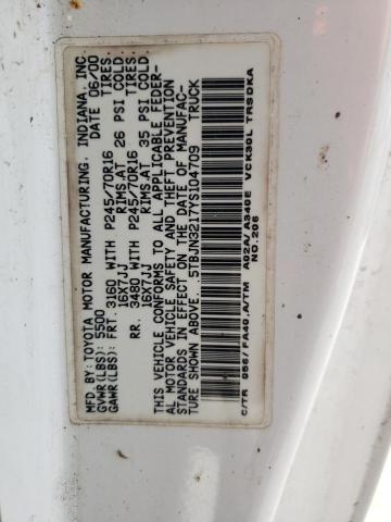 Photo 10 from auction – 2000 TOYOTA TUNDRA with VIN 5TBJN3217YS104709