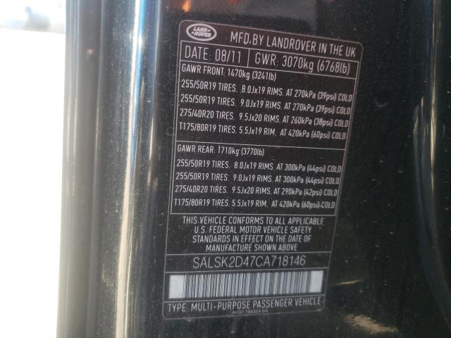 Photo 10 from auction – 2012 LAND ROVER RANGE ROVE with VIN SALSK2D47CA718146