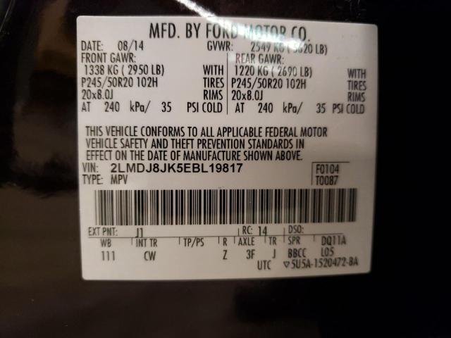 Photo 10 from auction – 2014 LINCOLN MKX with VIN 2LMDJ8JK5EBL19817