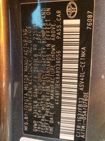 Photo 10 from auction – 2010 TOYOTA CAMRY BASE with VIN 4T4BF3EK8AR038056