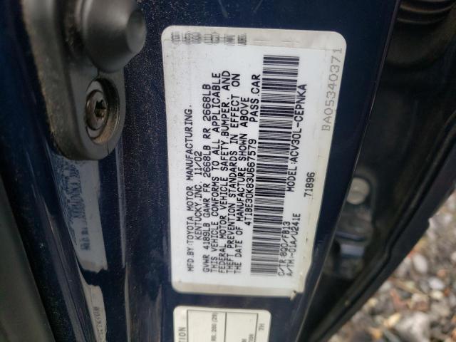 Photo 10 from auction – 2003 TOYOTA CAMRY LE with VIN 4T1BE30K83U667579