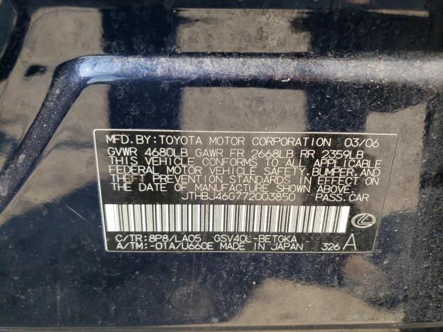 Photo 10 from auction – 2007 LEXUS ES 350 with VIN JTHBJ46G772003850