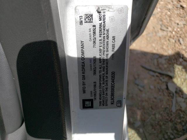 Photo 10 from auction – 2014 CHEVROLET SPARK LS with VIN KL8CB6S90EC443530
