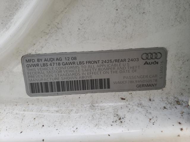 Photo 10 from auction – 2009 AUDI A4 PREMIUM with VIN WAUCF78K99N050578