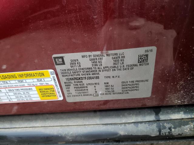 Photo 10 from auction – 2015 CHEVROLET TRAVERSE L with VIN 1GNKRGKD7FJ364188