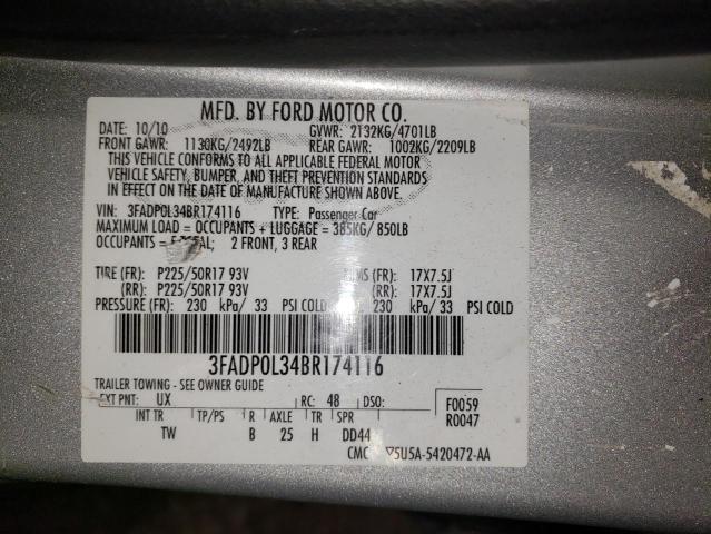 Photo 10 from auction – 2011 FORD FUSION HYB with VIN 3FADP0L34BR174116