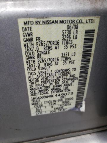 Photo 10 from auction – 2008 NISSAN FRONTIER C with VIN 1N6AD09U48C449073