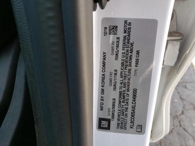 Photo 10 from auction – 2020 CHEVROLET SPARK 1LT with VIN KL8CD6SAXLC449000