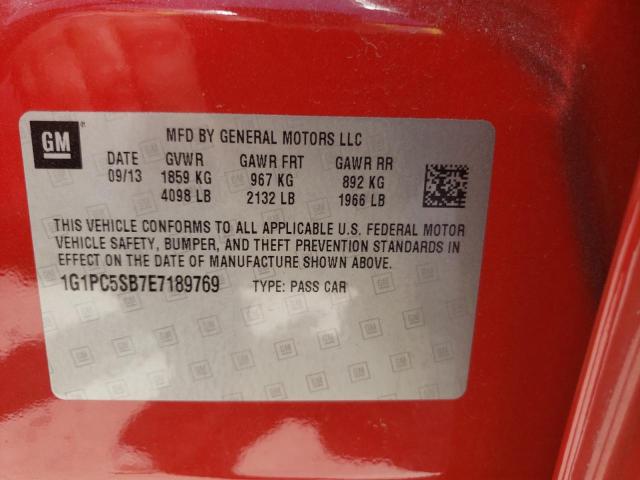 Photo 10 from auction – 2014 CHEVROLET CRUZE LT with VIN 1G1PC5SB7E7189769