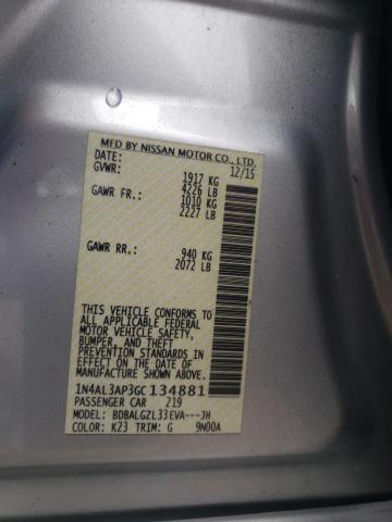 Photo 10 from auction – 2016 NISSAN ALTIMA 2.5 with VIN 1N4AL3AP3GC134881