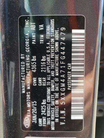 Photo 10 from auction – 2015 KIA OPTIMA LX with VIN 5XXGM4A71FG447479