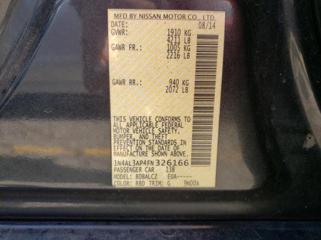 Photo 10 from auction – 2015 NISSAN ALTIMA 2.5 with VIN 1N4AL3AP4FN326166