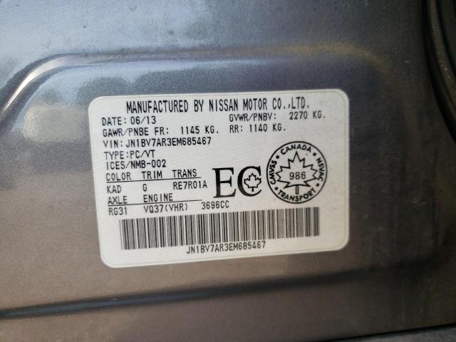 Photo 10 from auction – 2014 INFINITI Q50 BASE with VIN JN1BV7AR3EM685467