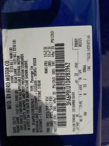 Photo 10 from auction – 2013 FORD FUSION SE with VIN 3FA6P0LU1DR283962