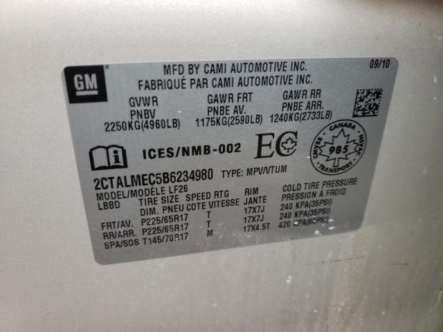 Photo 10 from auction – 2011 GMC TERRAIN SL with VIN 2CTALMEC5B6234980