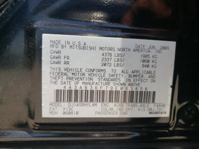 Photo 10 from auction – 2009 MITSUBISHI GALANT ES with VIN 4A3AB36F79E043856