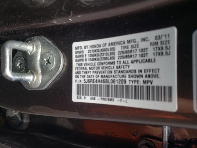 Photo 10 from auction – 2011 HONDA CR-V SE with VIN 5J6RE4H46BL061209
