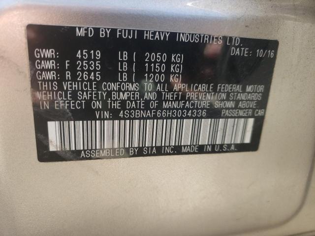 Photo 10 from auction – 2017 SUBARU LEGACY 2.5 with VIN 4S3BNAF66H3034336