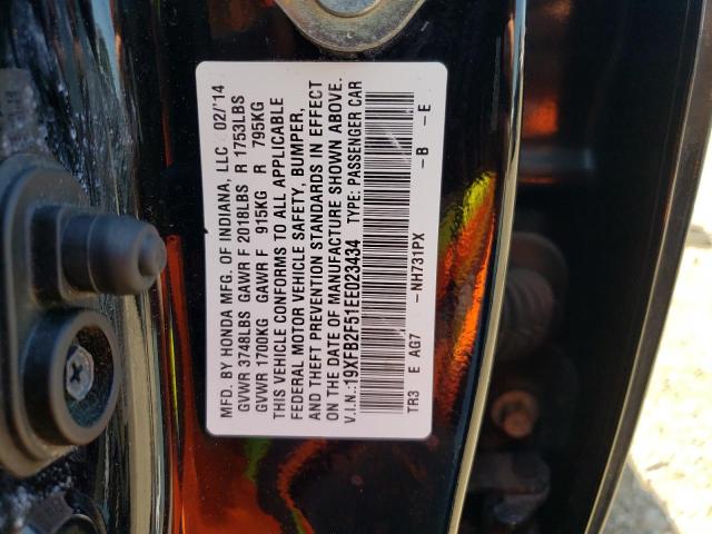 Photo 10 from auction – 2014 HONDA CIVIC LX with VIN 19XFB2F51EE023434