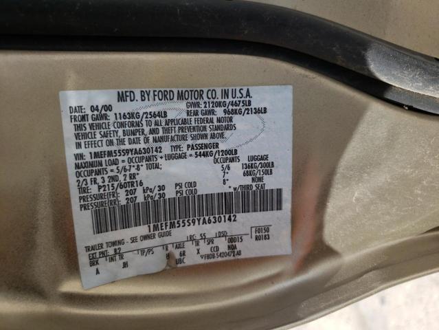 Photo 10 from auction – 2000 MERCURY SABLE LS P with VIN 1MEFM55S9YA630142