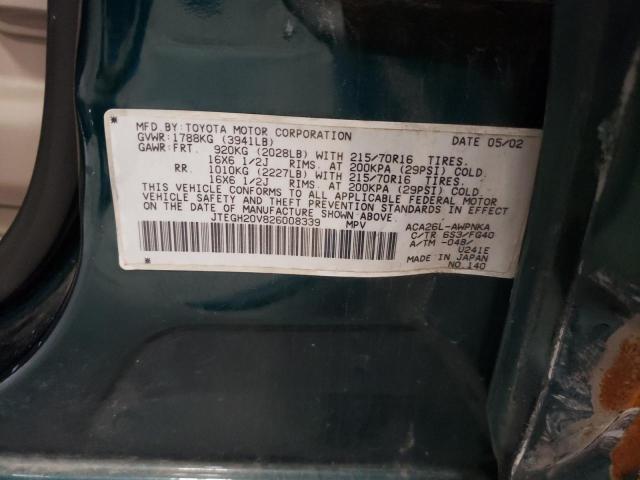 Photo 10 from auction – 2002 TOYOTA RAV4 with VIN JTEGH20V826008339