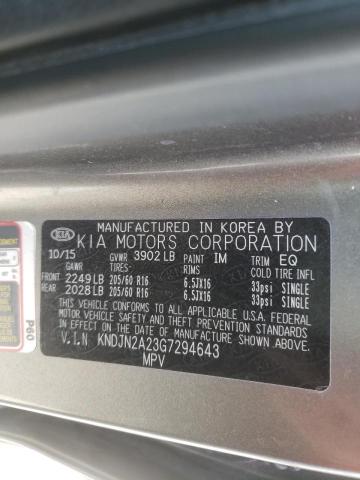 Photo 10 from auction – 2016 KIA SOUL with VIN KNDJN2A23G7294643