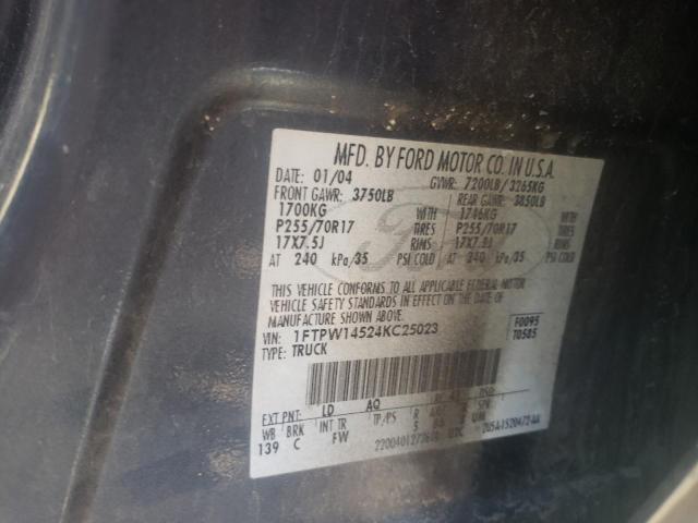 Photo 10 from auction – 2004 FORD F150 SUPER with VIN 1FTPW14524KC25023