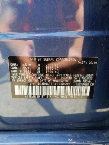 Photo 10 from auction – 2019 SUBARU LEGACY 2.5 with VIN 4S3BNAF63K3038593
