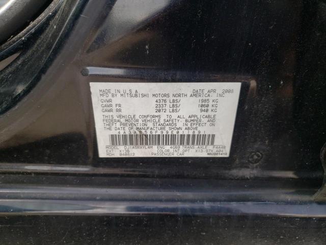 Photo 10 from auction – 2009 MITSUBISHI GALANT ES with VIN 4A3AB56F99E011891
