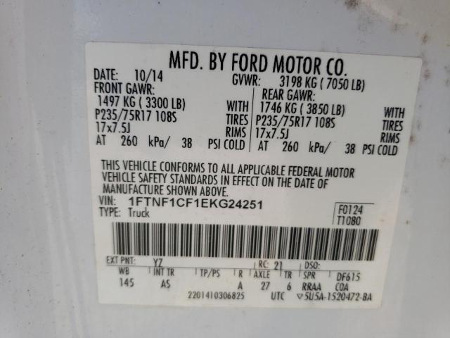Photo 10 from auction – 2014 FORD F150 with VIN 1FTNF1CF1EKG24251