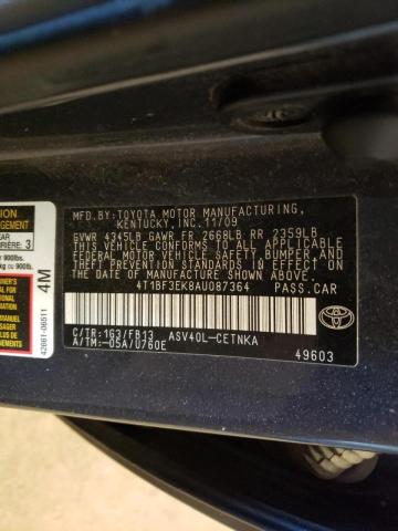 Photo 10 from auction – 2010 TOYOTA CAMRY BASE with VIN 4T1BF3EK8AU087364