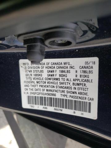 Photo 10 from auction – 2018 HONDA CIVIC LX with VIN 2HGFC2F55JH560966