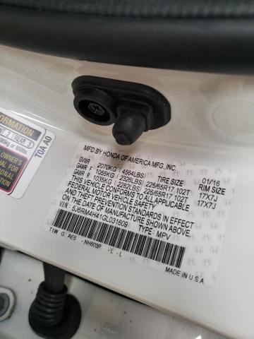 Photo 10 from auction – 2016 HONDA CR-V SE with VIN 5J6RM4H41GL031609