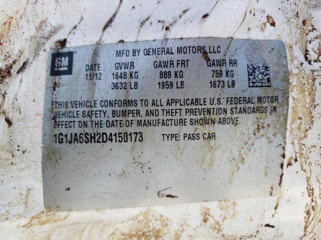 Photo 10 from auction – 2013 CHEVROLET SONIC LS with VIN 1G1JA6SH2D4150173