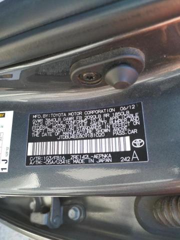 Photo 10 from auction – 2012 TOYOTA COROLLA BA with VIN JTDBU4EE8C9181020