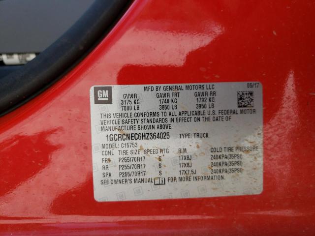Photo 10 from auction – 2017 CHEVROLET SILVERADO with VIN 1GCRCNEC6HZ364025